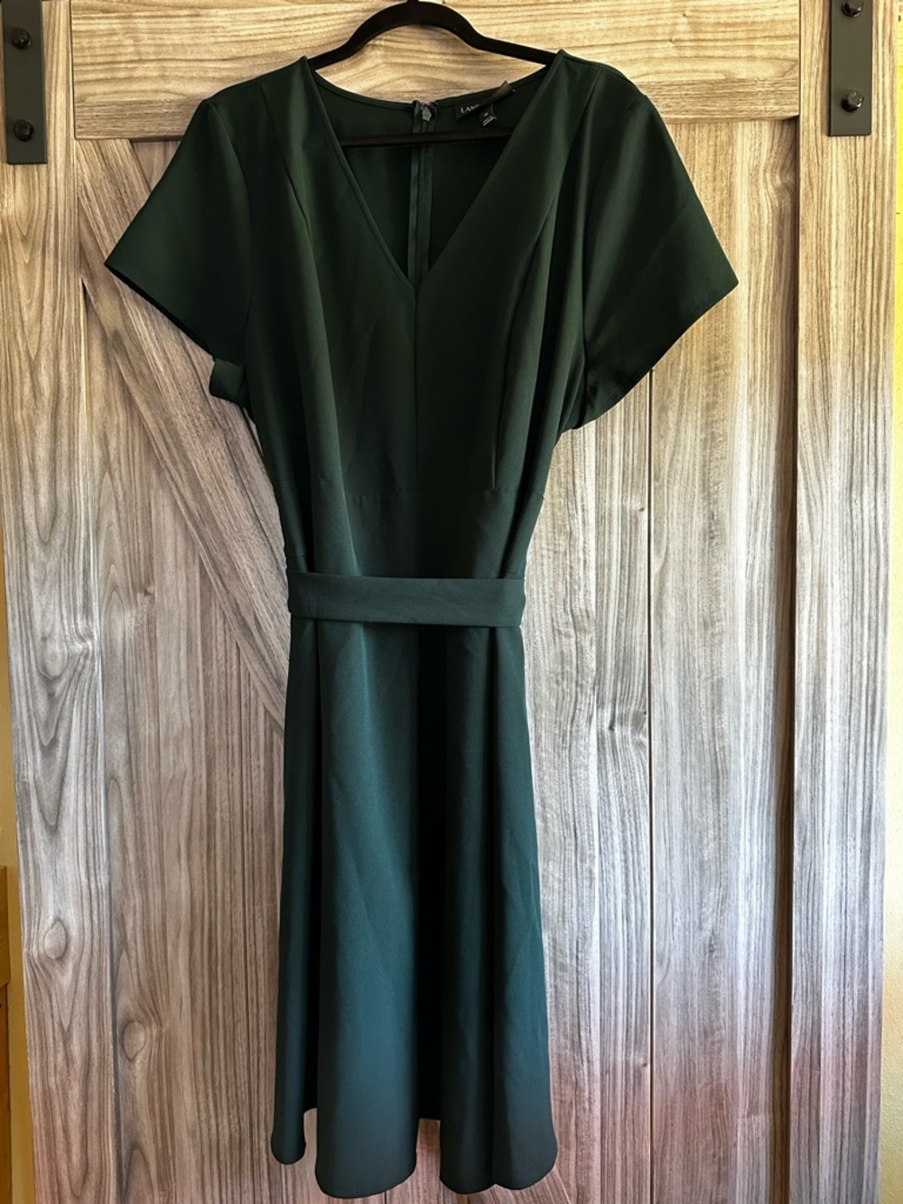 Buy 2 Get 1 Free! Lane Bryant Forest Green Belted V-Neck Midi Dress Size 20